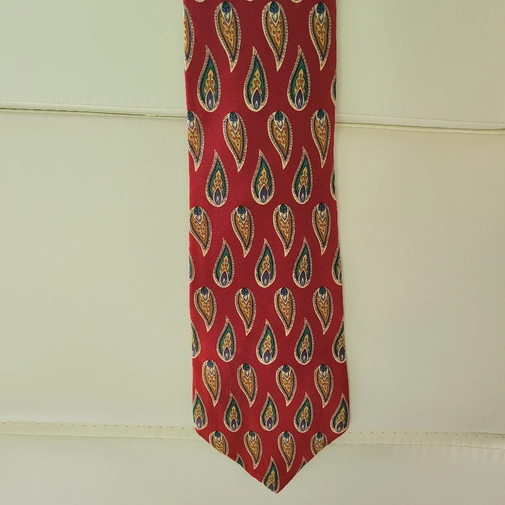 CHAPS Ralph Lauren Paisley Silk Necktie ~ USA ~ Retro Preppy Y2K Unisex ~ GUC
